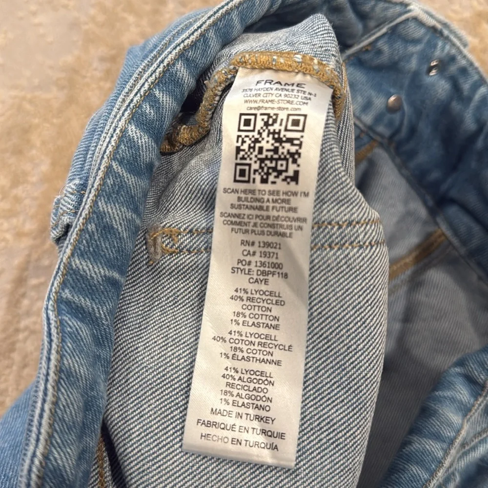 Frame Double Button Pocket Mid Rise Flare Jean Size 29 Caye Wash Retro EUC - Picture 7 of 12